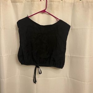 Zara black cropped tank with tie in the back - size Large